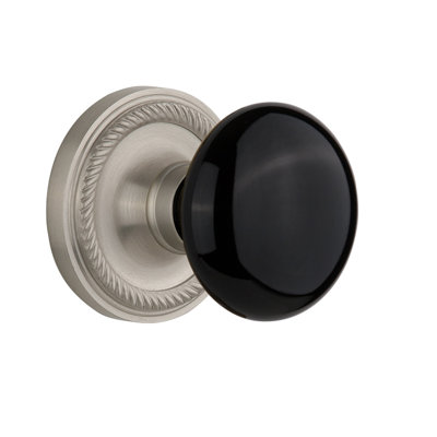 Rope Rosette with Black Porcelain Door Knob