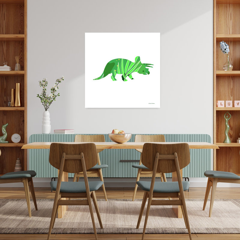 Dinosaure tropical, art tropical, H 36 po x l 36 po
