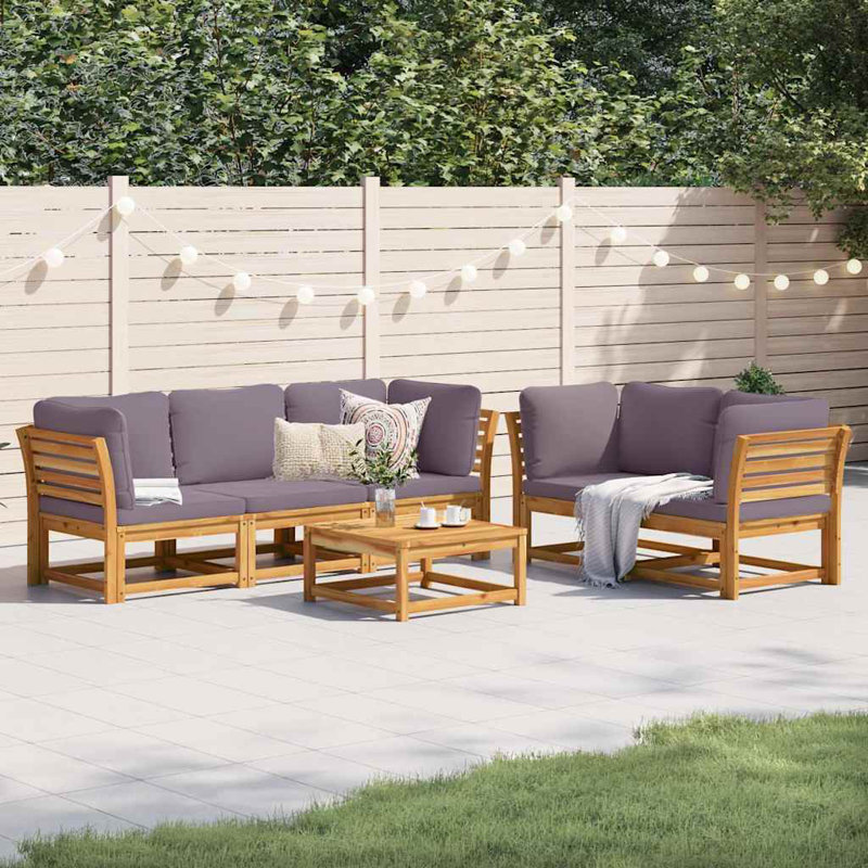  Ensemble de salon de jardin brun et gris foncé