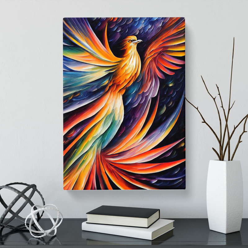 Innisfil Phoenix Bird in Colour Vol.2 - Wrapped Canvas, 50cm H x 35cm W x 3cm D