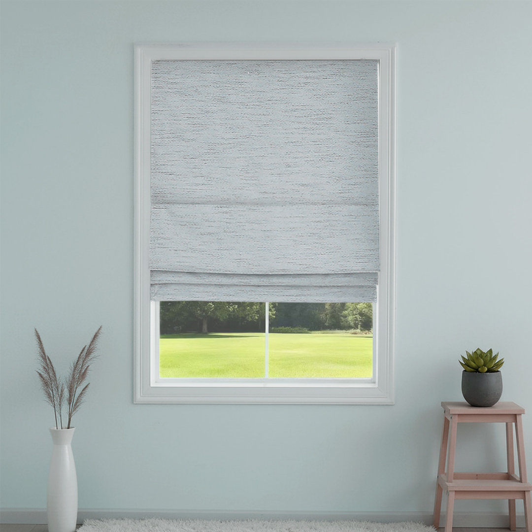 Cordless Room Darkening Roman Window Shades with Woven Fabric Symple Stuff 