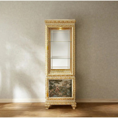 Kovin Solid Wood Lighted Curio Cabinet