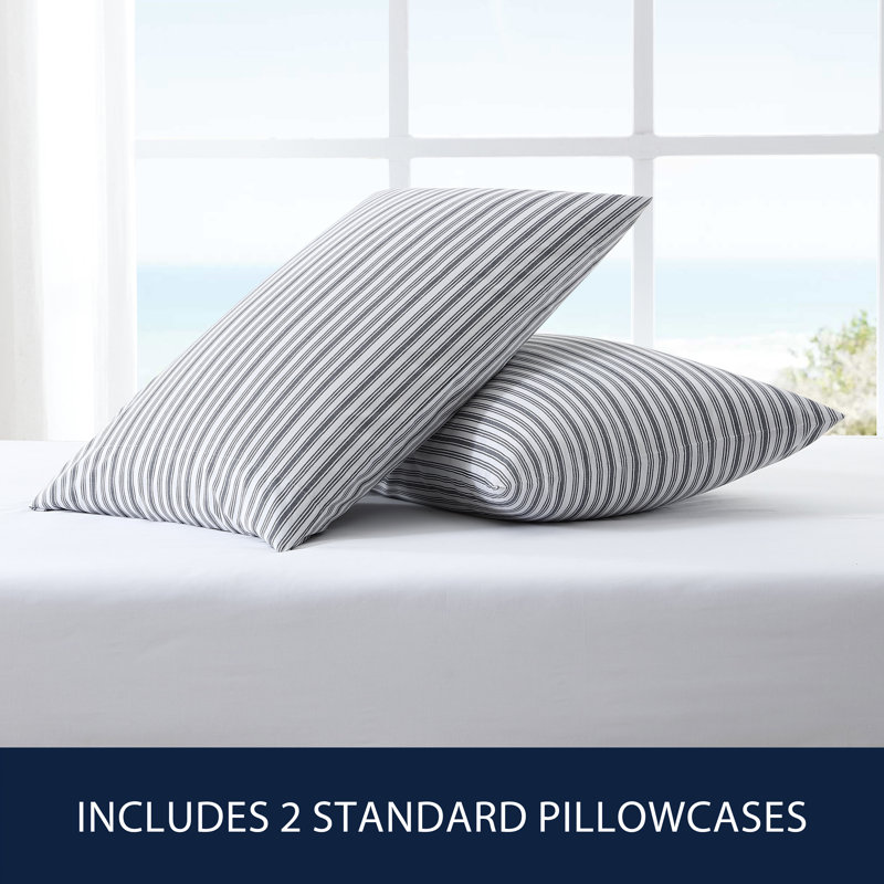 Standard Cotton Striped Pillowcase Set, 2 Piece
