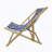 Populus Wood Sling Chair Blue Stripe Broad Blue Stripe (Color: Dark Blue) Folding Chaise Lounge