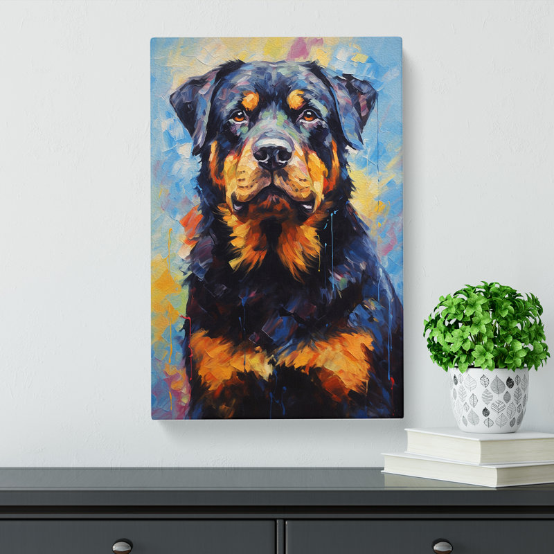 Rottweiler Impressionism - Wrapped Canvas, 50cm H x 35cm W x 3cm D