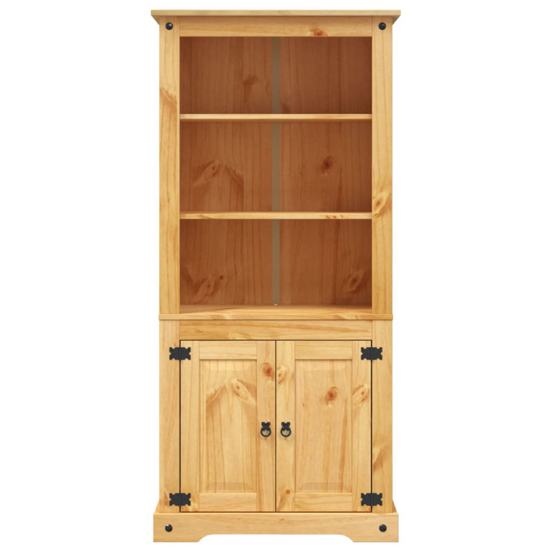 Armoire vidaXL, buffet de style mexicain avec tablettes et armoire, gamme Corona, bois de pin massif, 31,5 po x 15,7 po x 67 po