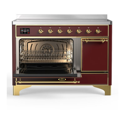 Majestic III Series 48 Inch Induction Range with 6 Induction Elements in Antique White (Chrome Trim)