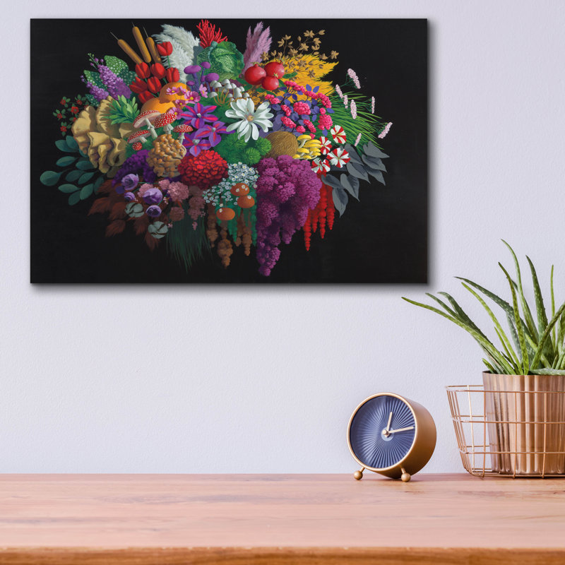  «Purple Flower Bomb» par Heather Gauthier, art mural en verre acrylique, 16 po x 12 po