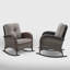 Chaises berçantes et table d'extérieur en osier brun Aluel-885066822
