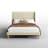 Linen Upholstered Platform Bed Frame with Wingback Headboard-1929131609-1929131613