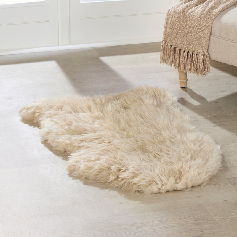 Omalley Solid Colour Sheepskin Hand Woven 120cm X 60cm Area Rug
