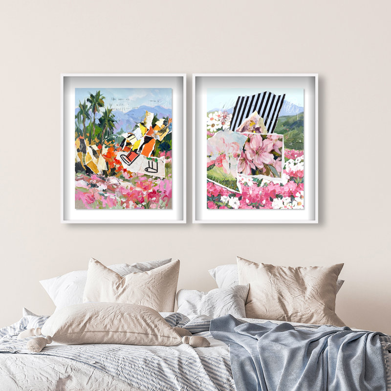Tropic Bloom Set Framed Graphic Art, 37.5"H x 31.5"W, White Shadowbox