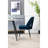 Blue Velvet Dining Chair With Metal Legs And Nailhead Decorations, Of 2pc Chairs Contemporary Upholstery Black Legs, 2-369374338