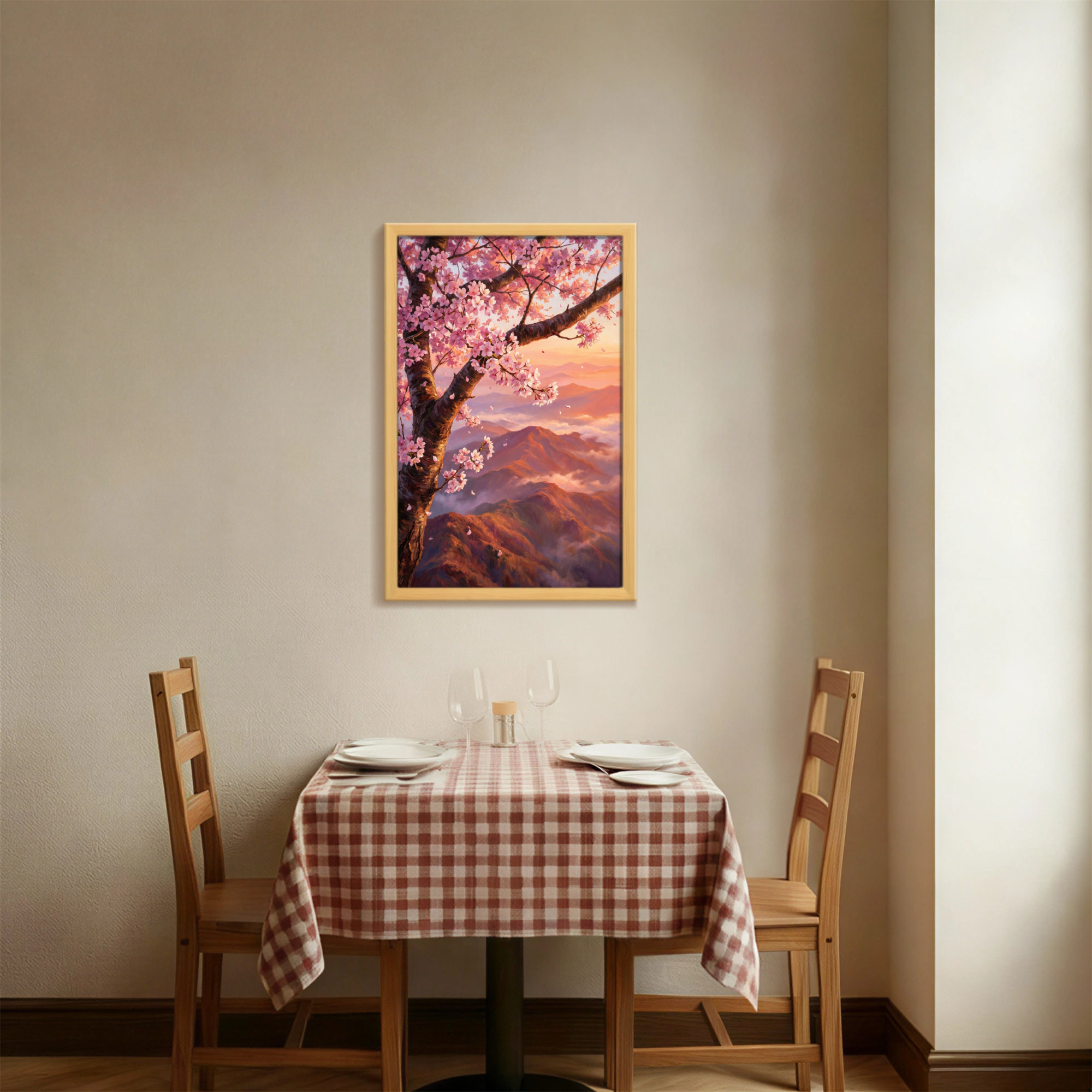 red-barrel-studio-plants-flowers-cherry-blossom-tree-mountain-sunset