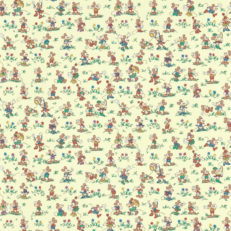 Mickey & Minnie Wallpaper, Rhubarb/Custard
