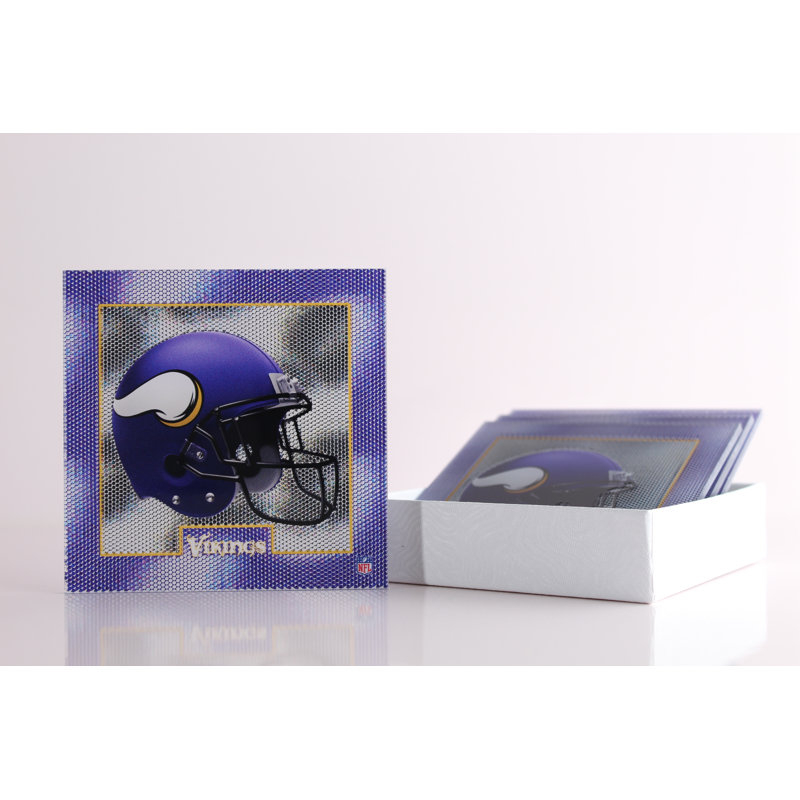 Sous-verre à motif holographique Casque Minnesota Vikings