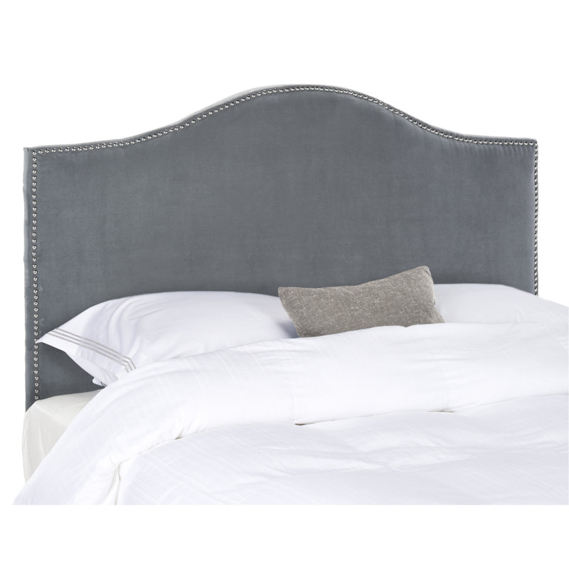 Upholstered Headboard, Velvet Gray, Full / Double