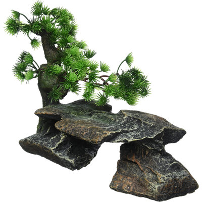 Bonsai Tree on Rocks Aquarium Decoration