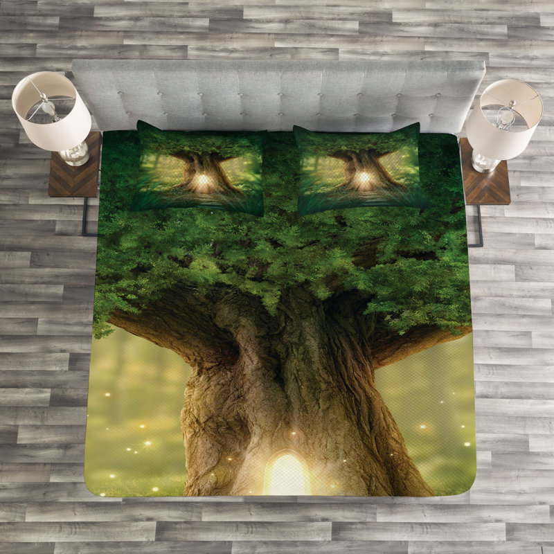 No Pattern Bedspread with Pillow Shams Included, 220 x 264 cm