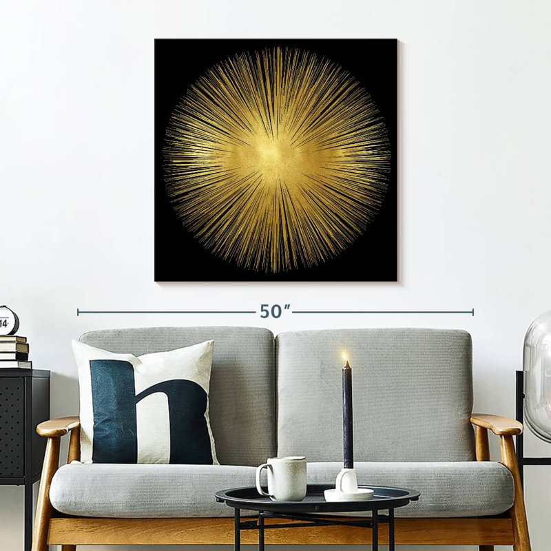 Soleil levant sur fond noir I, H 30 po x l 30 po