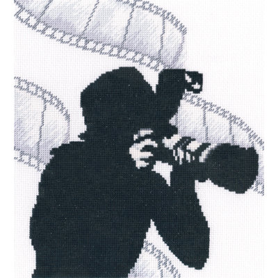 Trousse de broderie au point de croix compté Silhouette de photographe pour immortaliser les moments, par RTO M1038