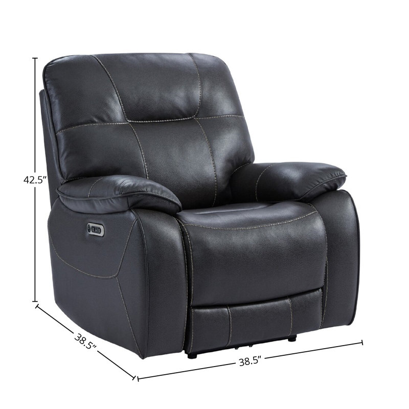 Hurdsfield 38.5" Wide Power Standard Recliner, Gray