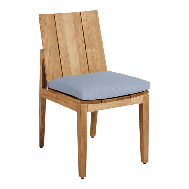 Chaise d'appoint en teck Ashland - teck naturel, InsideOut® Rollo ‑ lin argent, Pas de soudure, Teck naturel
