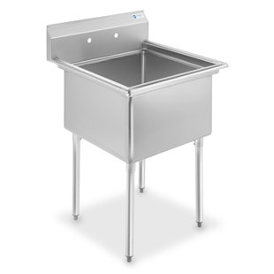 31.25'' L x 30.75'' W Silver Freestanding Service Sink