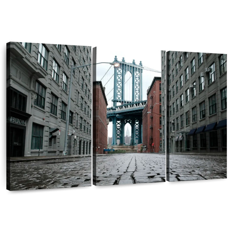 Sireci Cobbled Brooklyn Street NY, 48" H x 74" W