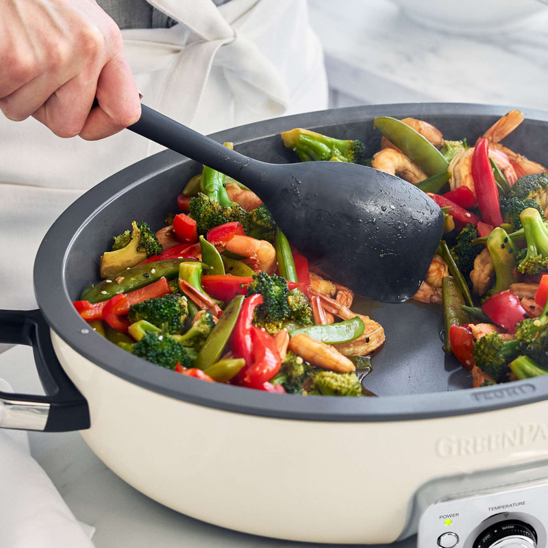 Greenpan Elite 5.5qt Oval Electric Skillet, Cream