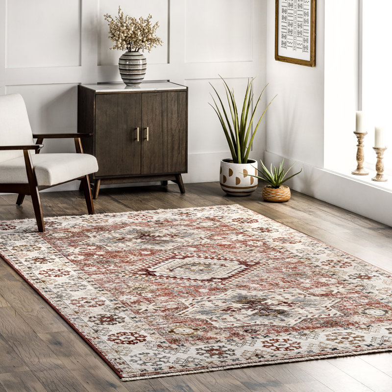 Tapis de couloir rouille de style oriental / persan pour le salon, la chambre à coucher, la salle à manger, l'entrée, le couloir et la cuisine