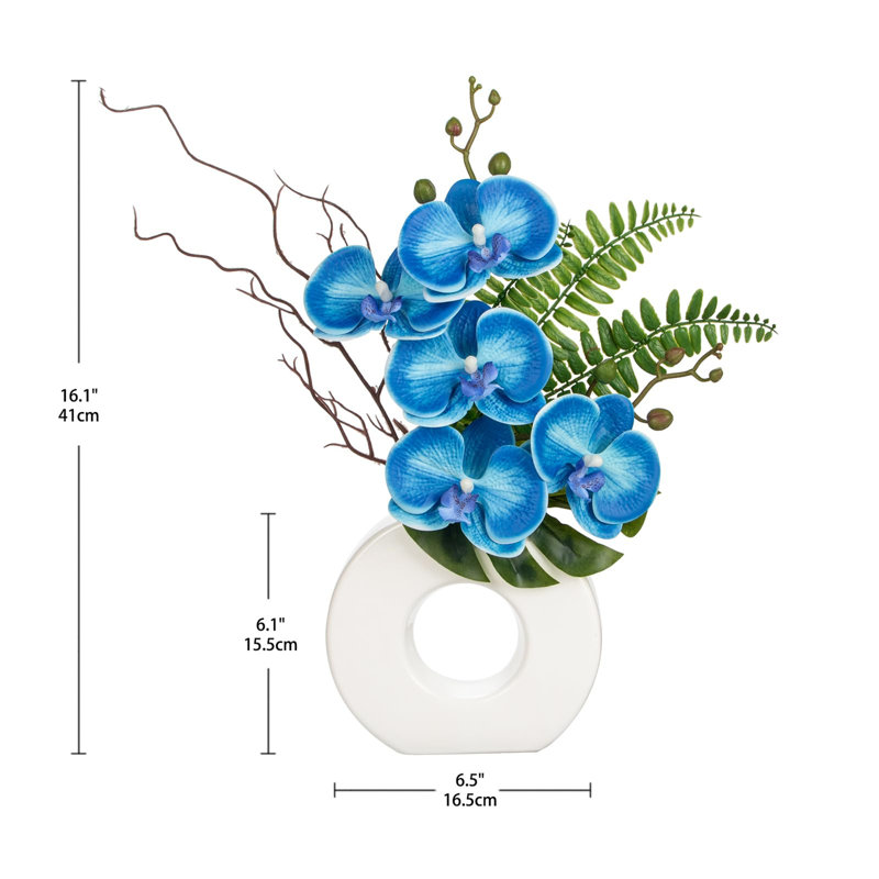 Arrangement in Vase, Blue, White