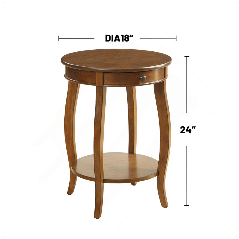 Charmante table d'appoint en bois avec des options de rangement polyvalentes et un design gracieux, Noyer