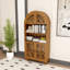 Armoire arquée en bois sculpté avec tablette ouverte