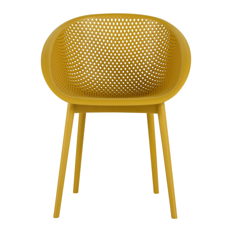 2-Pack Modern Lounge Chairs,Indoor/Outdoor All-Weather PP Plastic for Patio, Beach, Living Room, Earthy Yellow