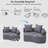 L Shaped Curved Upholstered Boneless Chaise Lounge Chair, Compression Sofa Couch with Deep Seat, 2 Pillows-1805146121