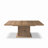 Modern Minimalist Expandable Dining Table with Central Storage Cabinet and Slatted Doors