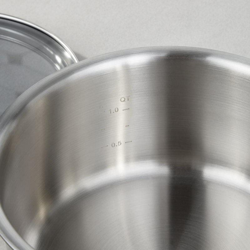 Batterie de cuisine BergHOFF DiNA Helix 18/10 en acier inoxydable avec couvercle en verre recyclé 7 pièces