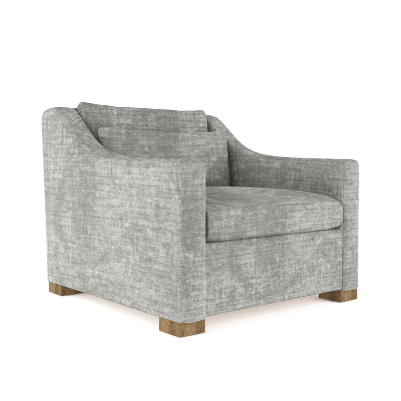 Fauteuil Crosby, Albâtre de lin à tissage carré, H 32,5 po x l 35 po x p 38 po, Ébène