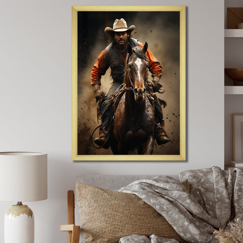 Bestar Canada Calgary Rodeo II - Imprimé, Cadre doré à une seule photo, H 40 po x l 30 po x P 1,5 po