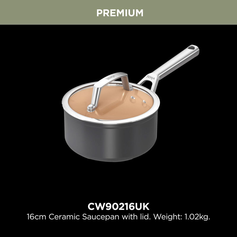 Ninja Extended Life Ceramic Saucepan, 16cm