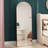 The 4St Generation Of Floor Mounted Full Length Mirrors. Aluminum Alloy Metal Frame Arched Wall Mirror, Bathroom Makeup Mirror, Bedroom Porch, Clothing Store.Gold Frame.64.9 "* 23.2"