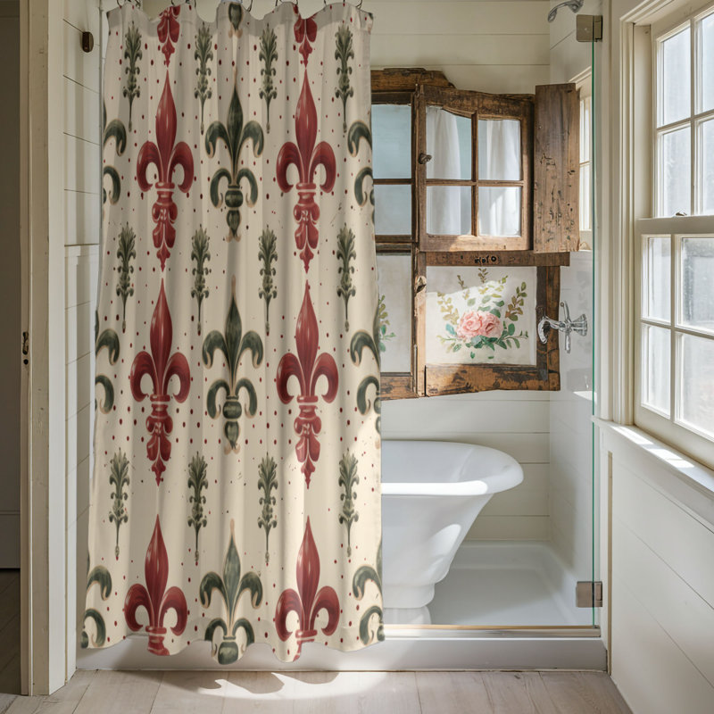 Damask Flourish - Premium Shower Curtain, 74"H x 71"W