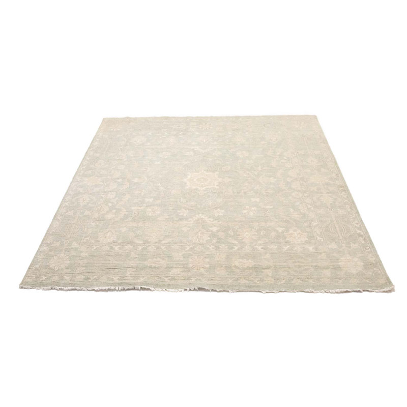 Tapis oriental floral noué à la main 9 pi 10 po x 9 pi 11 po