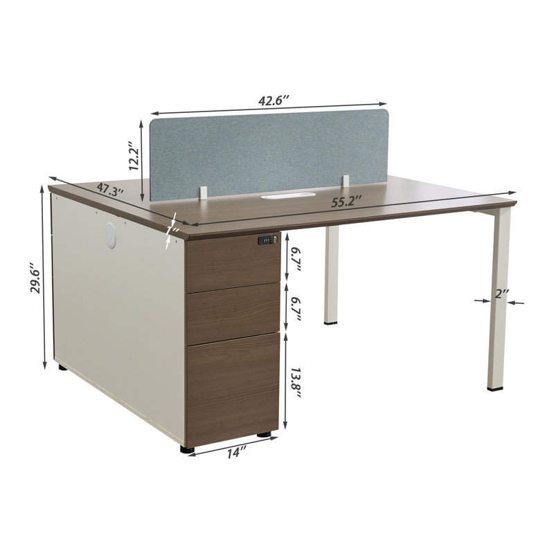 Okeysen 12 Person Two Rows Workstation Modular Attachable Office Desks with 12 BIFMA-Certified Office Chairs