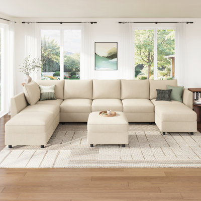 Canapé-lit modulaire en U avec rangement Tremee - beige