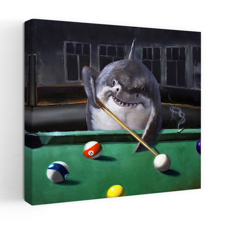 Pool Shark Contemporary Fish Urban Art, 24" H x 24" W
