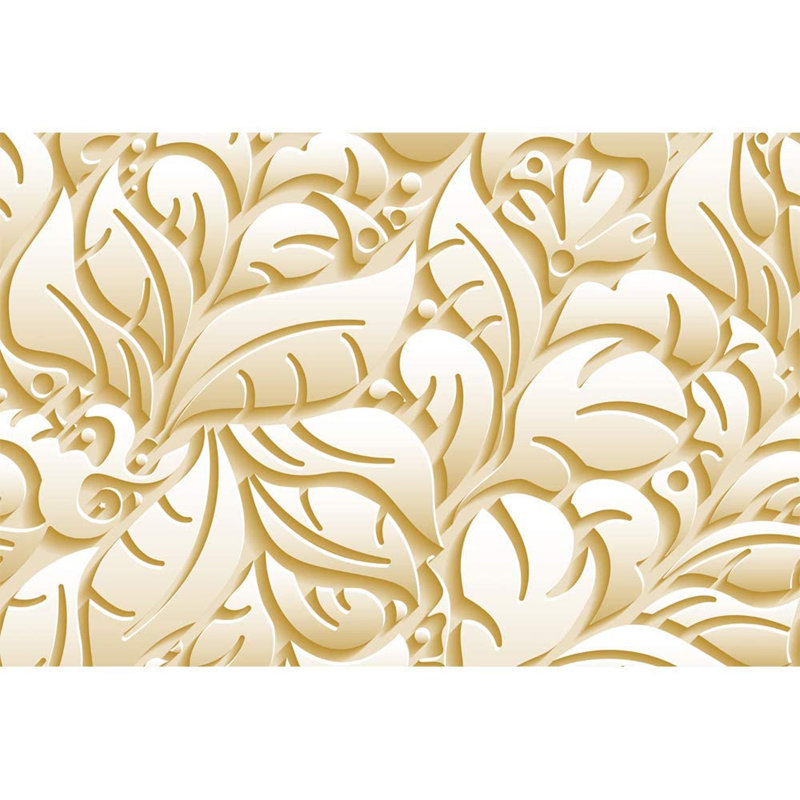 Modern Abstract Peel & Stick Floral Border, 100" L x 144" W, Yellow