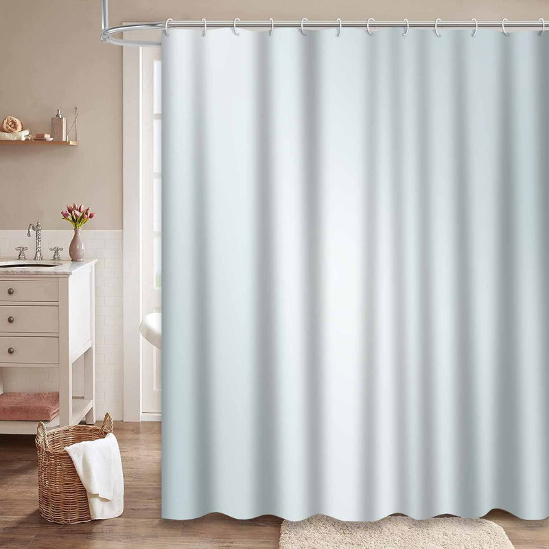 Rideau de douche bleu à motif abstrait bleu marine avec 12 crochets, L 72 po x l 72 po