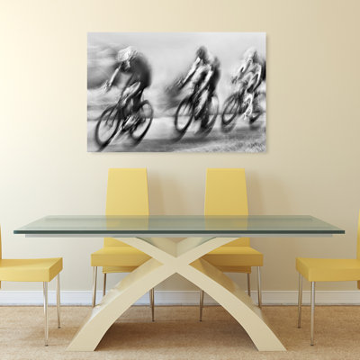 Reproduction d'art contemporain abstrait, "Floués cyclistes"